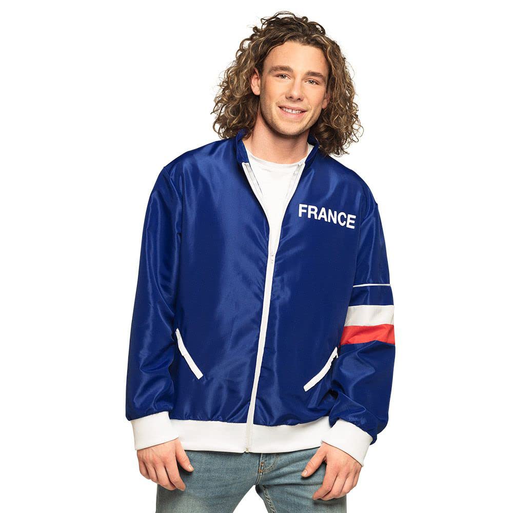 Boland 61984 – France Training Jacket, Size XL, for Men, Countries, Flag, Jogging Suit, Retro Style, Athletes, Group Costume, World Cup, European Championship, Theme Party, Carnival