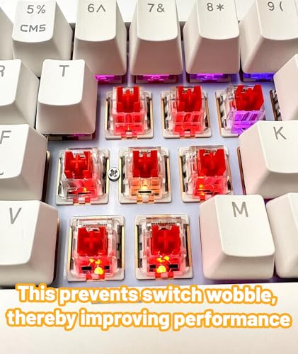 Image of 20 Pack Red Switches, Mechanical Keyboard Switches, Linear 45G Force, Dustproof Hot-Swappable, with 1 Switch Puller, for Gaming and Office Typing