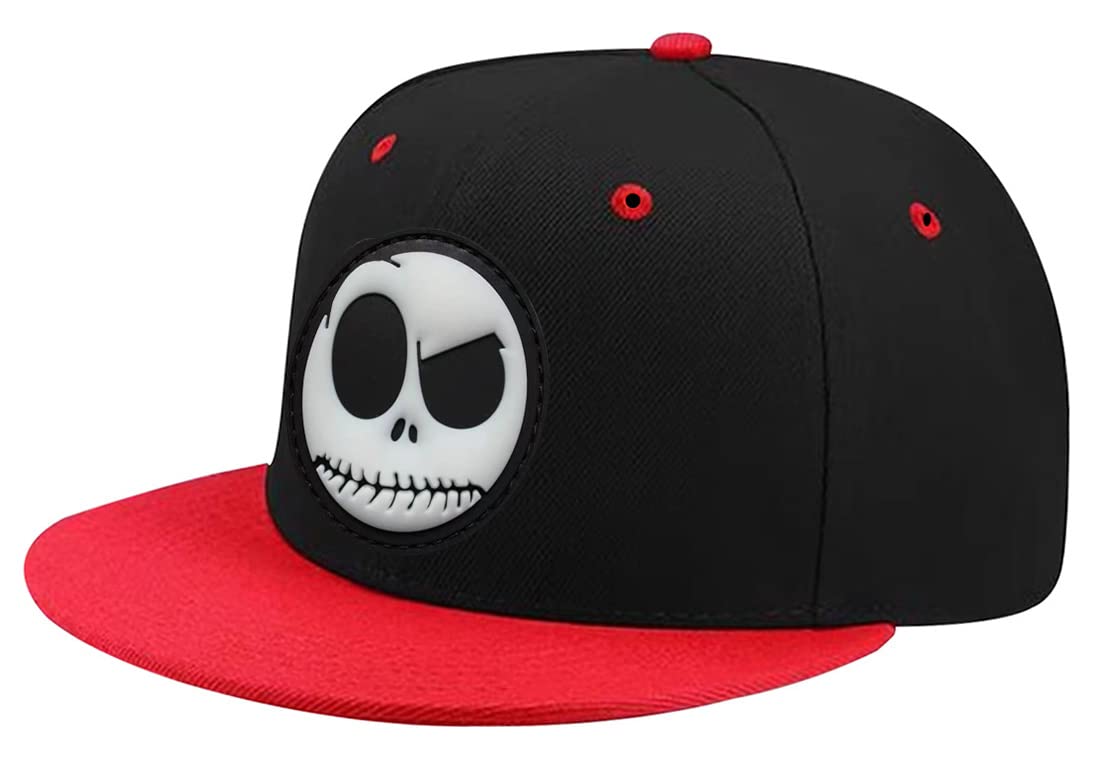 Classic Snapback Hats Skull Embroidery Adjustable Flat Bill Hat Unisex Baseball Caps