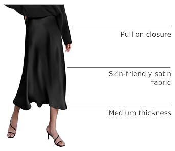 Zeagoo Skirts for Women High Waist Skirt Elegant Midi Skirt Satin