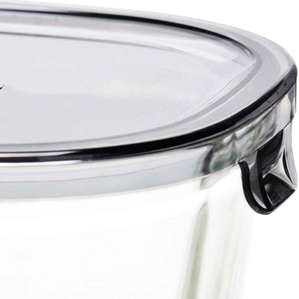 Brotdose, Bento-Boxen, Glas-Lunchbox; hitzebeständige Mikrowellenbox mit Li