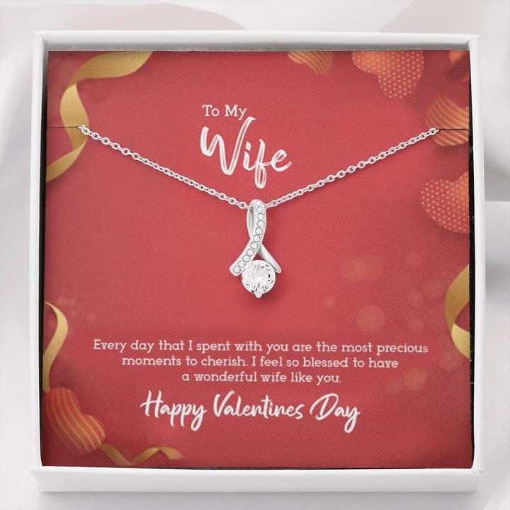 FABUNORA 925 Sterling Silver Chain Pendant & Ribbon Necklace Valentine Gift For Wife, Necklace Gift for Girlfriend With Message Card (B0BSRCGQ3B) Amazon Price History, Amazon Price Tracker