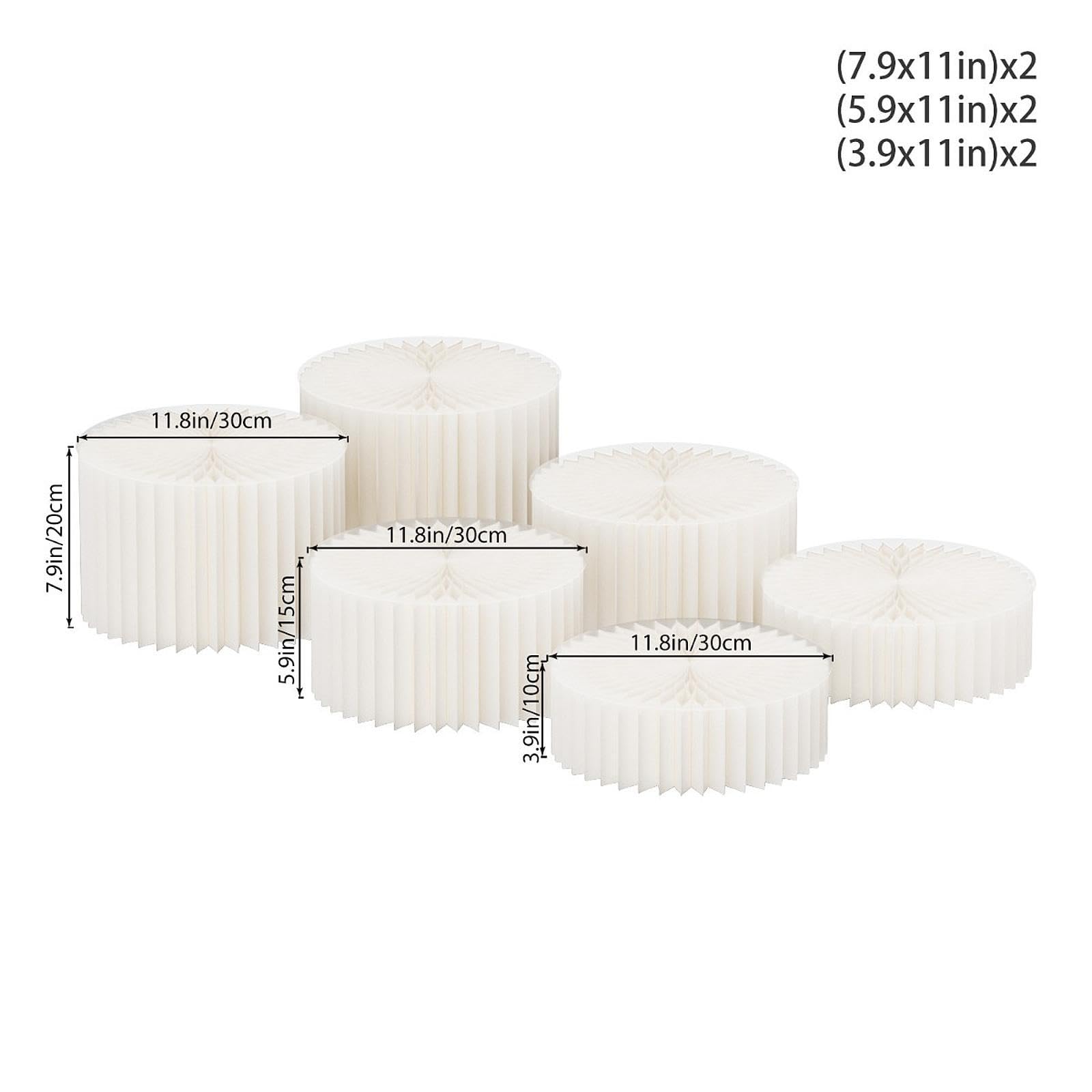 Set di 6 Alzatine a più Livelli per Buffet di Cupcake, Alzatine per Torte, Decorazioni per Cibo per Anniversari, Catering, Cupcake E Dolci, Bianco