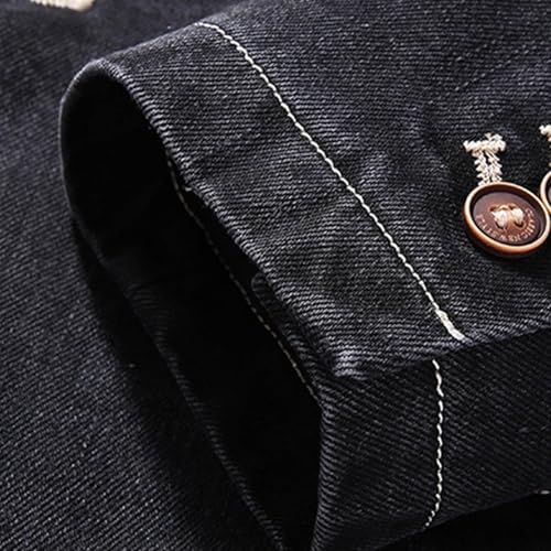 Men's Vintage Casual Work Wear Faux Denim Suit Blazer Jacket Two Button Lapel Open Front Daily Business Sport Coat4