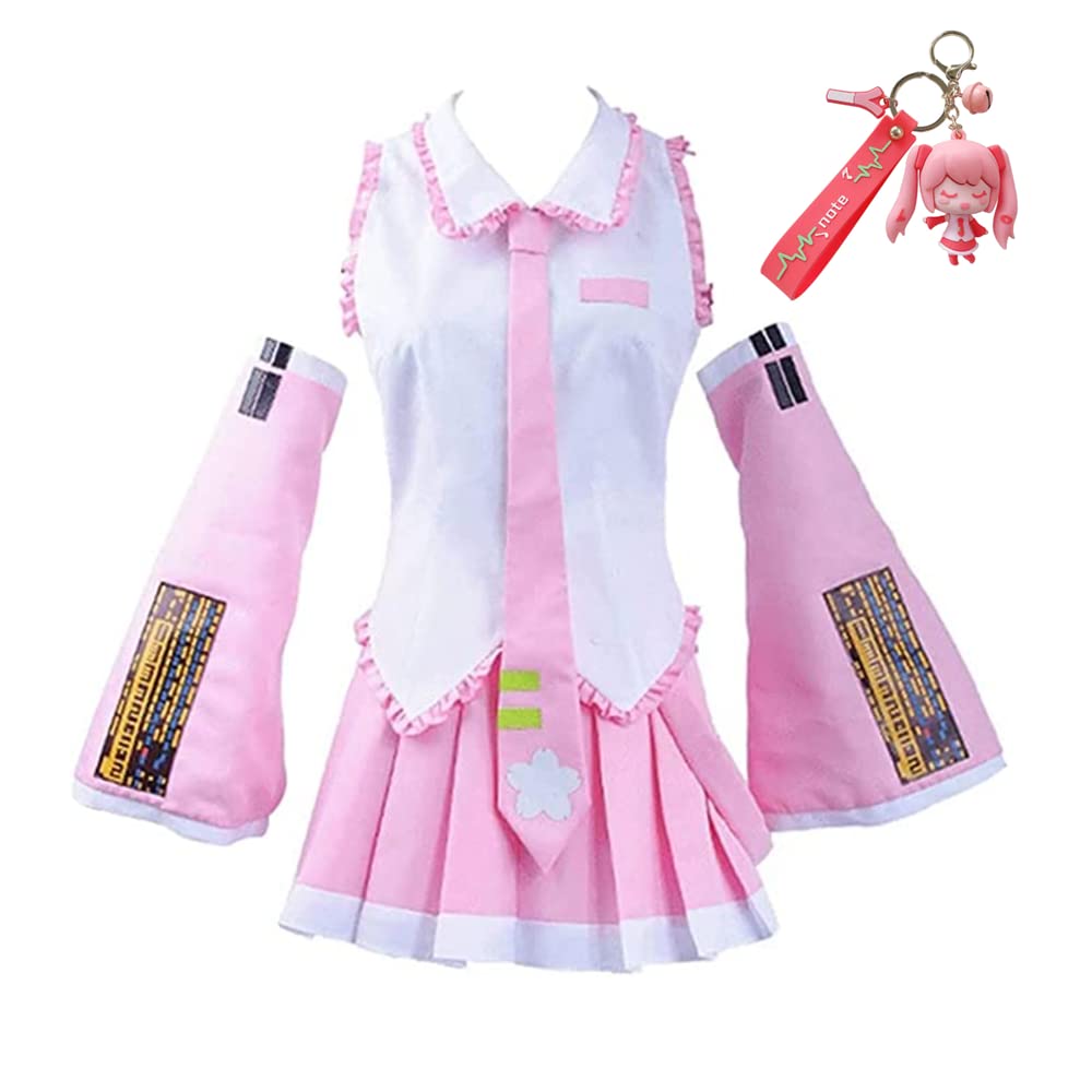 Buyoem Anime Cosplay Costume Pink Dress Uniform Halloween Womens Cosplay Show Costume Dress Suits with wig