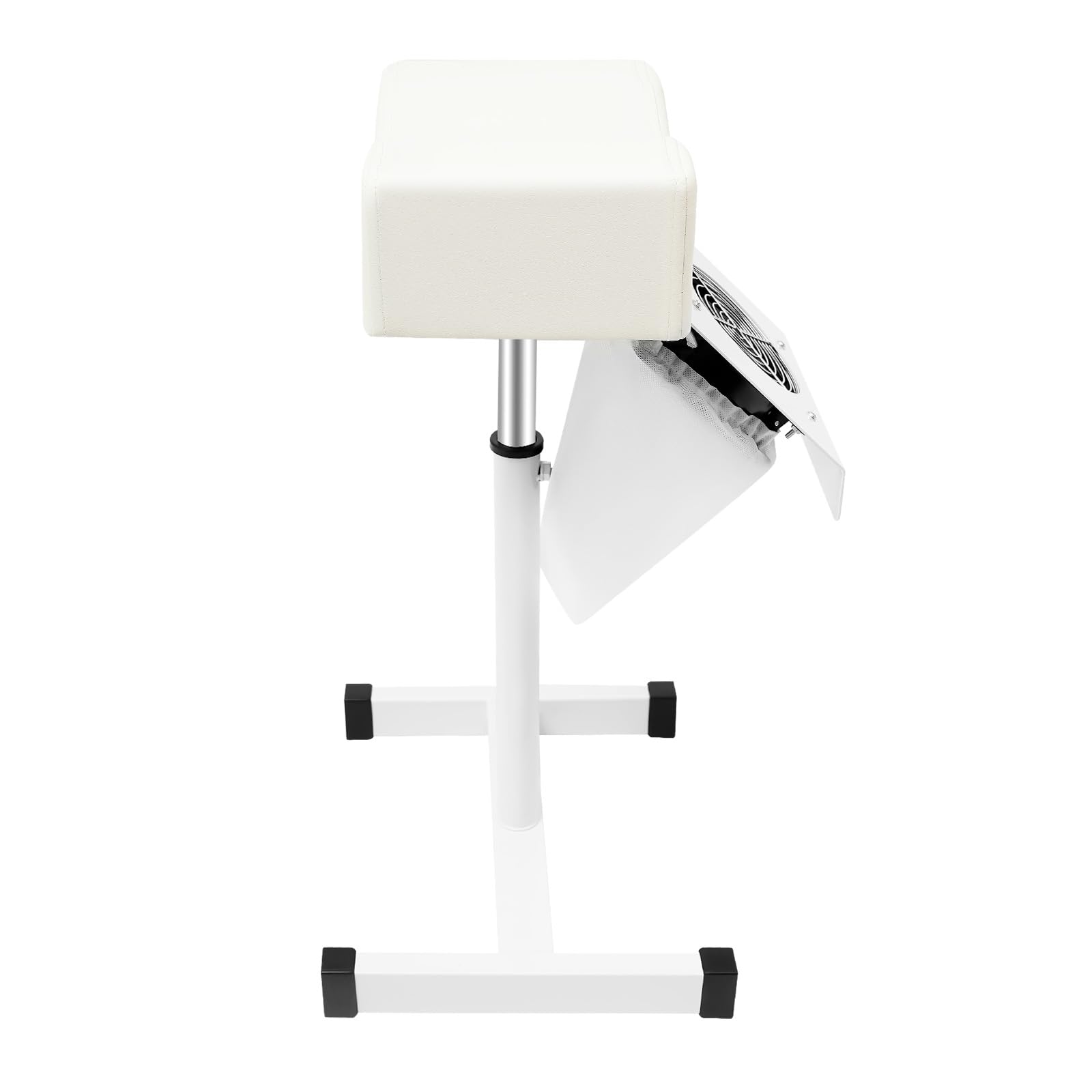 MINRS Taburete de Pedicura, Silla de Pedicura Móvil, Altura Ajustable, Reposapiés para Salón, Spa, Masaje, Color Blanco