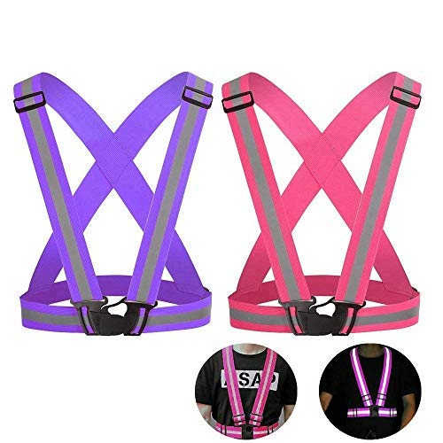 Reflective Vest Straps for Running, Walking, Cycling and Motorcycle, High Visibility All Day