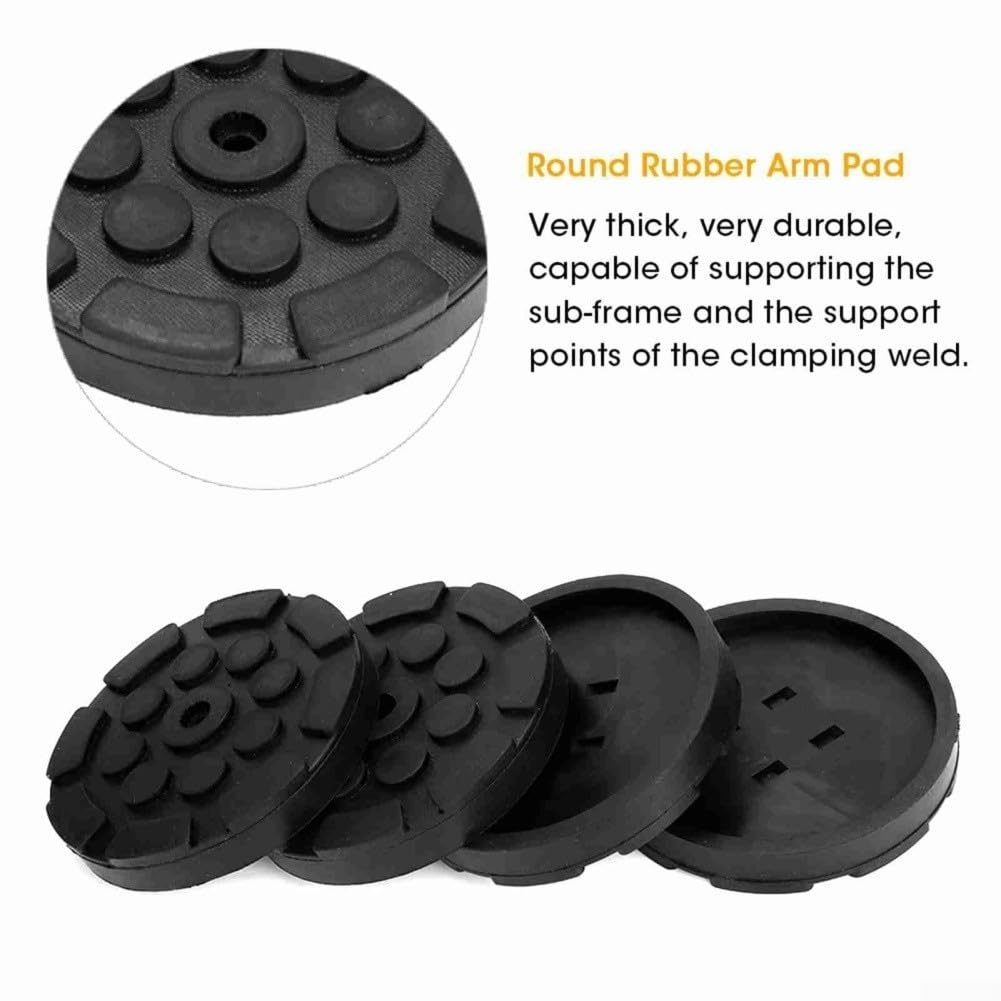 4er Pack Heber-Gummipads als Adapter für Wagenheber, Querprofil verhindert Verrutschen, Schützt Rahmen bis 3 Tonnen Belastung, Langlebiges Gummi, 12cm, Schwarz