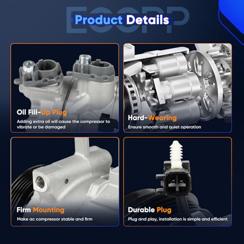 Image of ECCPP AC Compressor Fit for Ford for F-150 5.0L 2018-2020 | AC Compressor with Clutch Rapid Cooling