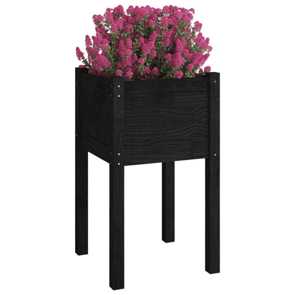 Macetero alto 2 unidades, color negro, 40 x 40 x 70 cm, madera maciza de pino, macetas, macetas, macetas, jardineras, jardineras, jardineras, macetas, macetas, macetas, macetas, maceteros de