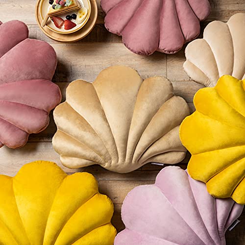 Ashler Home Deco ASHLER HOME DECO-1 3D Throw Pillows Shell Shaped Accent Throw Pillow thumb #2