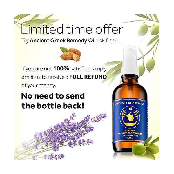Organic-Blend-of-Olive-Lavender-Almond-and-Grapeseed-oils-with-Vitamin-E-Day-and-night-Moisturizer-for-Skin-Dry-Hair-Face-Scalp-Foot-Cuticle-and-Nail-Care-Natural-Body-oil-for-Men-and-Women Ancient Greek Remedy Organic Face and Body Oil for Dry Skin, Hair, Hands, Cuticles and Nails Care. Olive, Lavender, Almond, Vitamin E and Grapeseed Oils. Natural Moisturizer for Women, Men 4oz