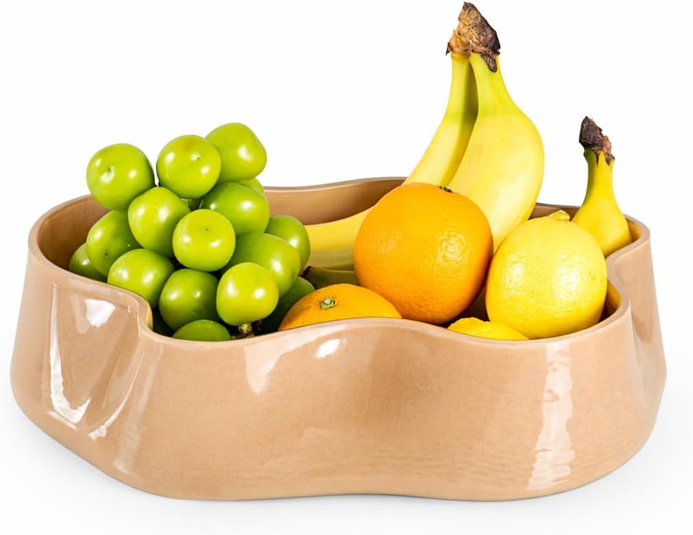 Modern Glass Decorative Bowl for Kitchen & Home Decor – Handmade Unique Design Key Bowl for Entryway Table, Living Room, Premium Candy Bowl, Fruit Bowl for Kitchen Counter