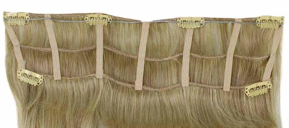 Miniatura 6 de Extensión sintética recta con clip de alta temperatura, opciones de color rubio (16 pulgadas)