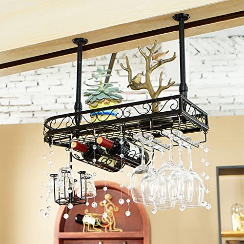 Étagère décorative de plafond anti-encombrement pour verre et vin - 2
