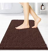 BOANKODU Bathroom Rugs 15x23, Extra Soft Absorbent Chenille Bath Rugs, PVC Backing Quick Dry, Mac...
