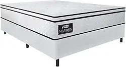 Cama Box Casal Gazin Colchão Molas Ensacadas 138x188x62cm New Branco