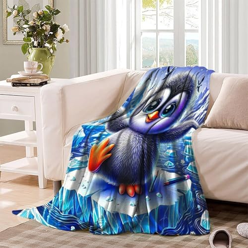 Couverture pingouin microfibre chaude contre les nuits fraîches
