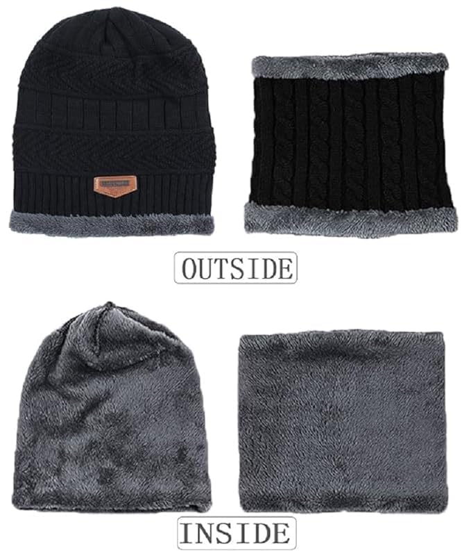 Image of LADYBRO Stylish Winter Cap for Man - Monkey Cap & Beanie Cap for Men, Women, Kids | Woolen Neck Warmer & Balaclava | Headwear & Caps for Winter, Warm Woolen Hat & Long Beanie for Men (1, Multicolor)