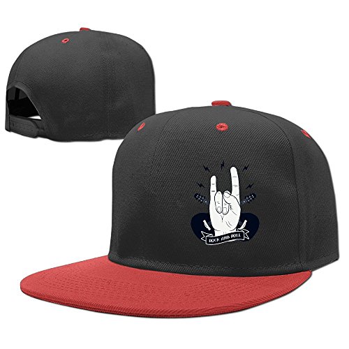 Kids Rock-and-roll Adjustable Hip Hop Baseball Hat Custom Cap for Children Red
