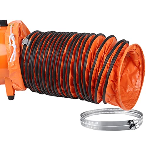 Flexible PVC Ducting 33Ft 16,5Ft Ventilation Duct Hose 24 in to 8 in HVAC Duct Hosing with Hose Clamp, Fully Stretched Free Bending Weather and Flame Resistance for Ventilator Ducting (Size : 8inx16.