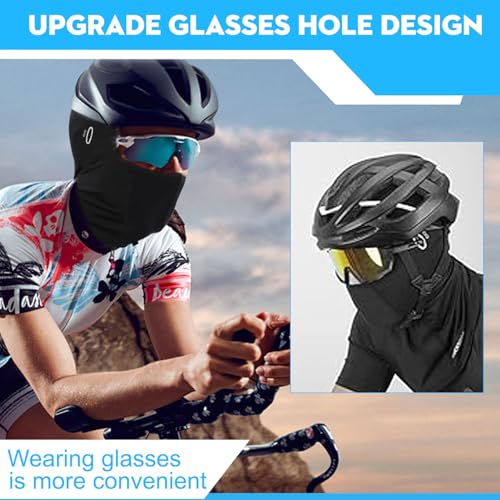 Image of BendJoy Nylon Balaclava for Men Bike, Full Face Mask for Sun Protection, Breathable Helmet Mask for Riding, Cycling, Skiing Ultimate Riding Gears for Bikers Black, Large