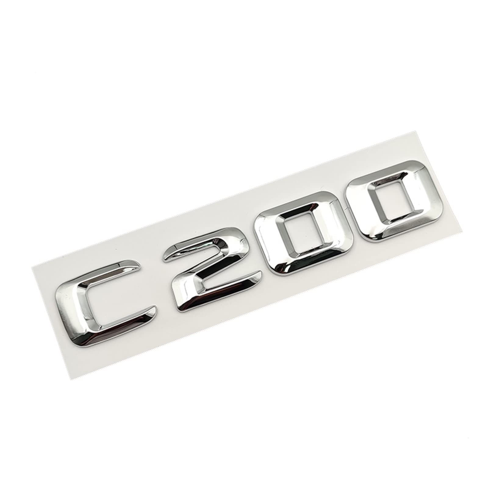SCHAAN 3D ABS Chrome Letters Car Rear Trunk Emblem Badge Sticker C43 C180 C200 C220 C300 C350 Logo Fit For Mercedes W205 W204 Accessories Car Stickers (Color : C200)