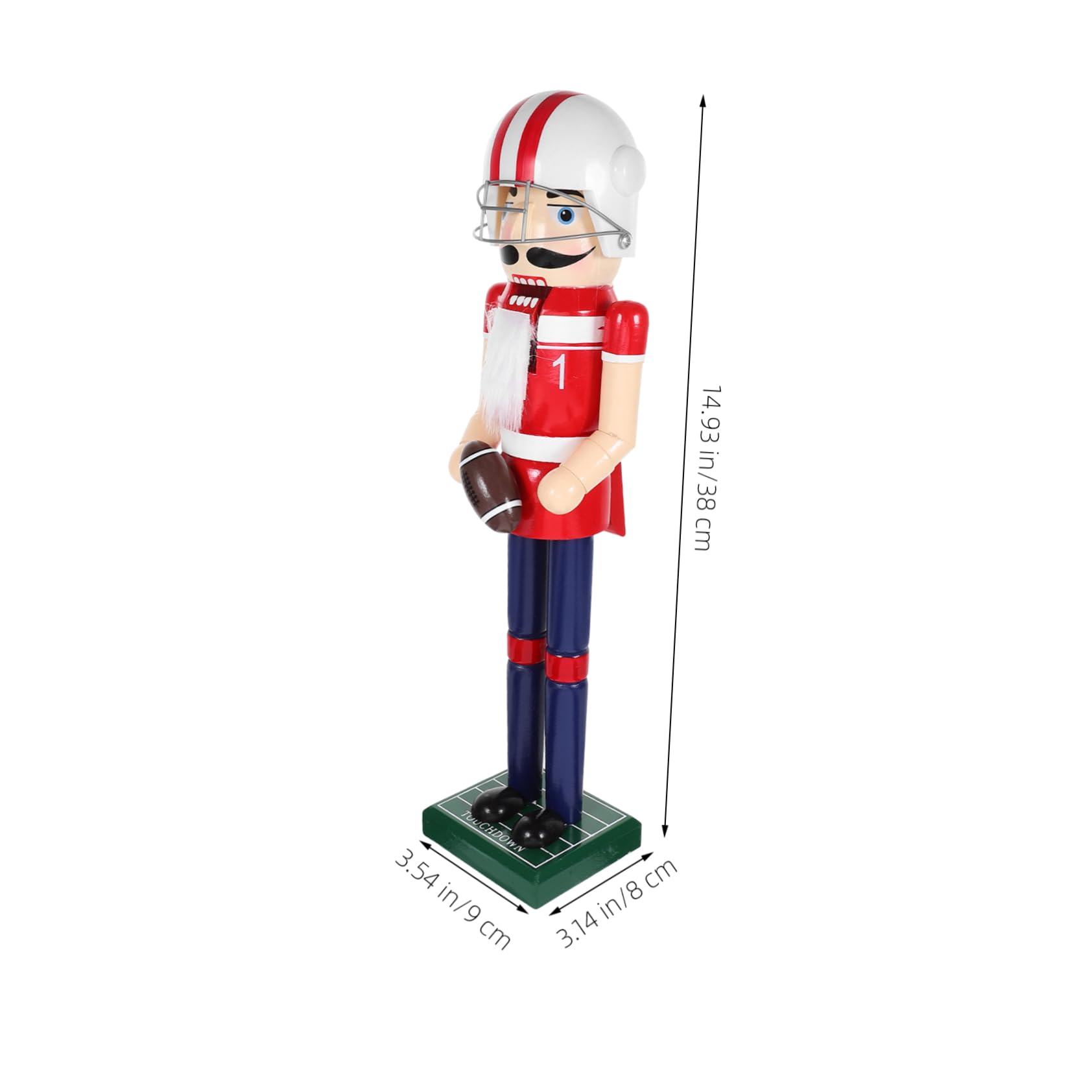 Cabilock Figura De Cascanueces De Madera Decoración De Jardín 38cm Diseño Deportivo