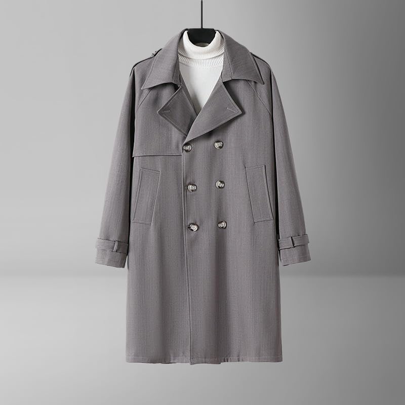 Trench homme double boutonnage style mi-saison coréen - 2