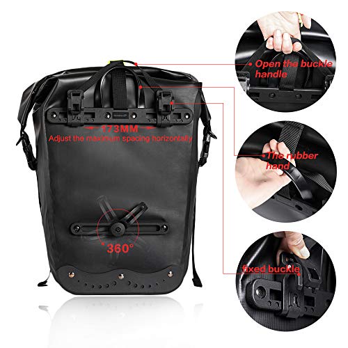 Rhinowalk Bike Bag Waterproof Bike Pannier Bag,(for Bicycle Cargo Rack Saddle Bag Shoulder Bag Laptop Pannier Rack Bicycle Bag Professional Cycling Accessories) - Image 5