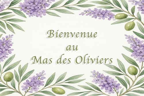 Plaque de Rue Décorative PROVENCE OLIVIERS – Style Champêtre & Méditerranéen en Aluminium – Pour Cuisine, Jardin ou Entrée – Design Nature Sud de la France...
