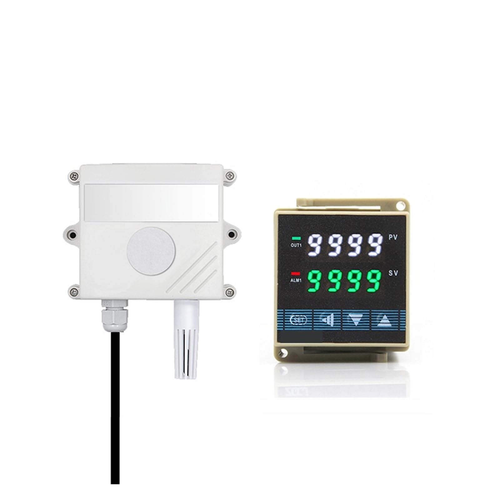 Detector de Gases, Controlador de CO2 0 a 5000 ppm Detector Gas Regulador dióxido Carbono con Salida relé Alarma Baja y Alta Monitor