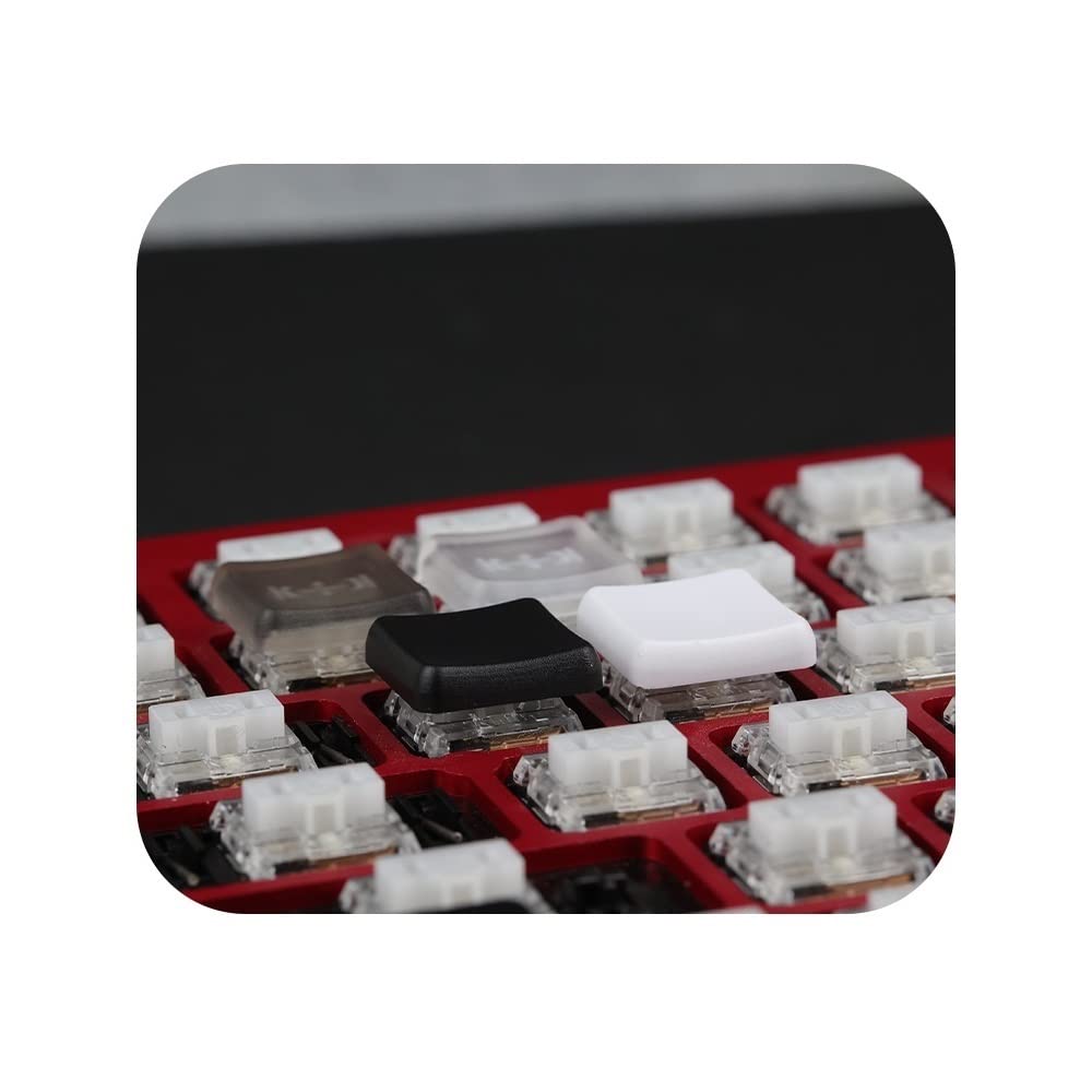 Niskoprofilowy Klawisz, Czarny Biały Przezroczysty PBT Pusty Klawisz Do Klawiatury Mechanicznej Kailh 1350 Chocolate Low Switch (Color : White Transparent, Size : 70PSC)