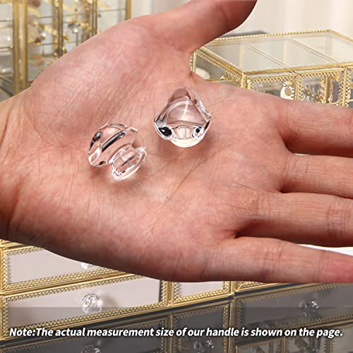 MroMax 6pcs Tiny Pull Handle Triangle Acrylic Mini Knob 19mm Diameter Clear Shiny Knob Cute Decoration for Jewelry Box Gift Case and Makeup Box - Image 4