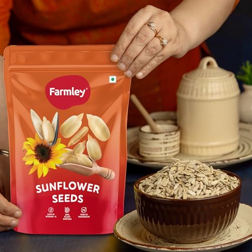 Image of Farmley Sunflower Seeds 200 gram I Sunflower Seeds for Eating | Diet Food | Healthy Snack | Raw seeds | Weight management | Source of Antioxidants Pack of 3