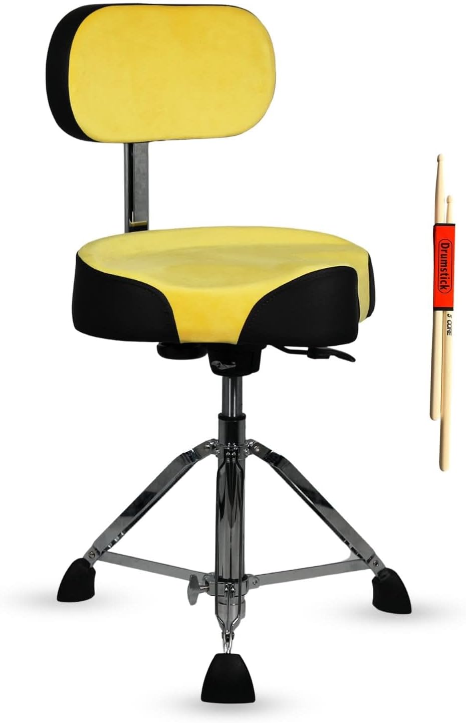 5 CORE Drum Throne with Backrest 4" Padded Stool Airlift Adjustable 25" Drummer Chair w Ergonomic Motorcycle Seat Velvet Top Heavy Duty 441Lb Capacity