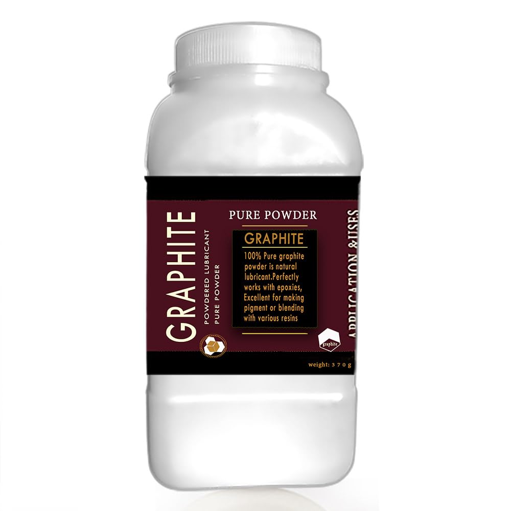 KATOOL 13oz Pure Graphite Powder Graphite Grease Graphite Lock Lubricant Amazing Artistic Powdered Graphite for Sketching, Locks, Bearings, Fishing Reels Premium Dry Powdered Graphite