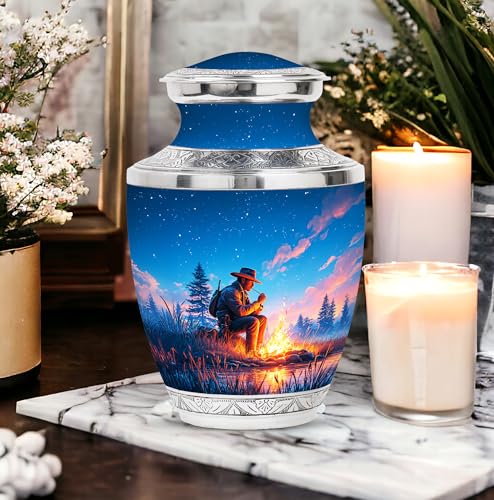Image of Cowboys Urn Memorial Keepsakes for Ashes 1 Large & 2 Small | Cremation Urns for Adult Men & Women, Funeral Urns for Mom & Dad