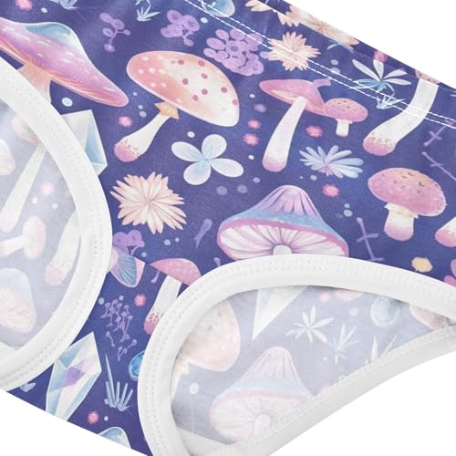 Wusikd Cute Mushrooms Girls' Underwear Cotton Flowers Girls Briefs Soft Toddler Underwear 2T4