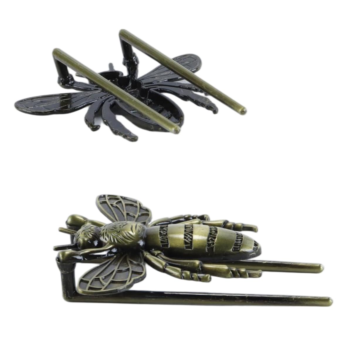 Carpeta de escritura con clip de abeja de metal vintage para diario manos libres