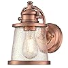 Westinghouse 6361000 Emma Jane One Light Washed Copper Finish with Clear Seeded Glass Outdoor Wall Fixture White