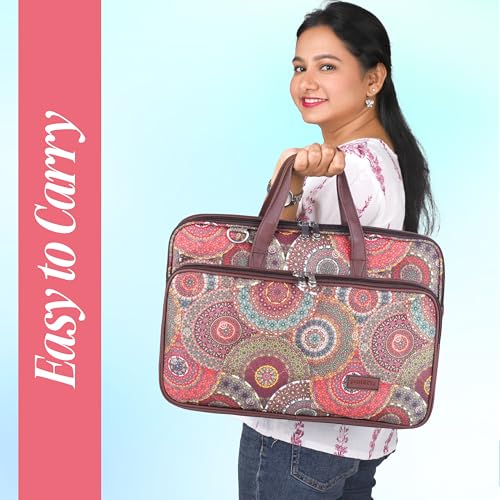 Image of Protecta Stride Floral Printed Laptop Messenger Bag for Men and Women for Office 16 inch Use Macbook Office Briefcase Bag Print Padded Sleeve Straps Durable Design Lightweight 18L Ethnic Print