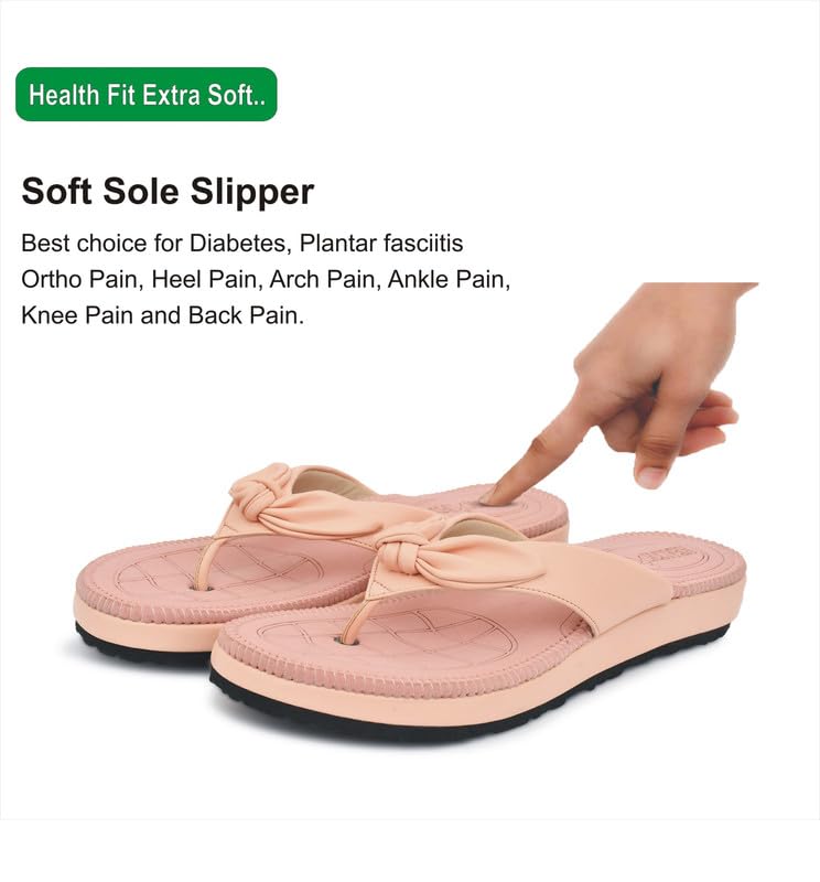 Image of HEALTH FIT Orthopedic with Super Extra Soft Ortho Care Anti-Skid Doubleu Flip-Flops for women Slippers /Doctor Chappal & Footwear HF330