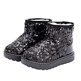 Zzalalana Toddler Girls Sequin Snow Boots Fur Lined...