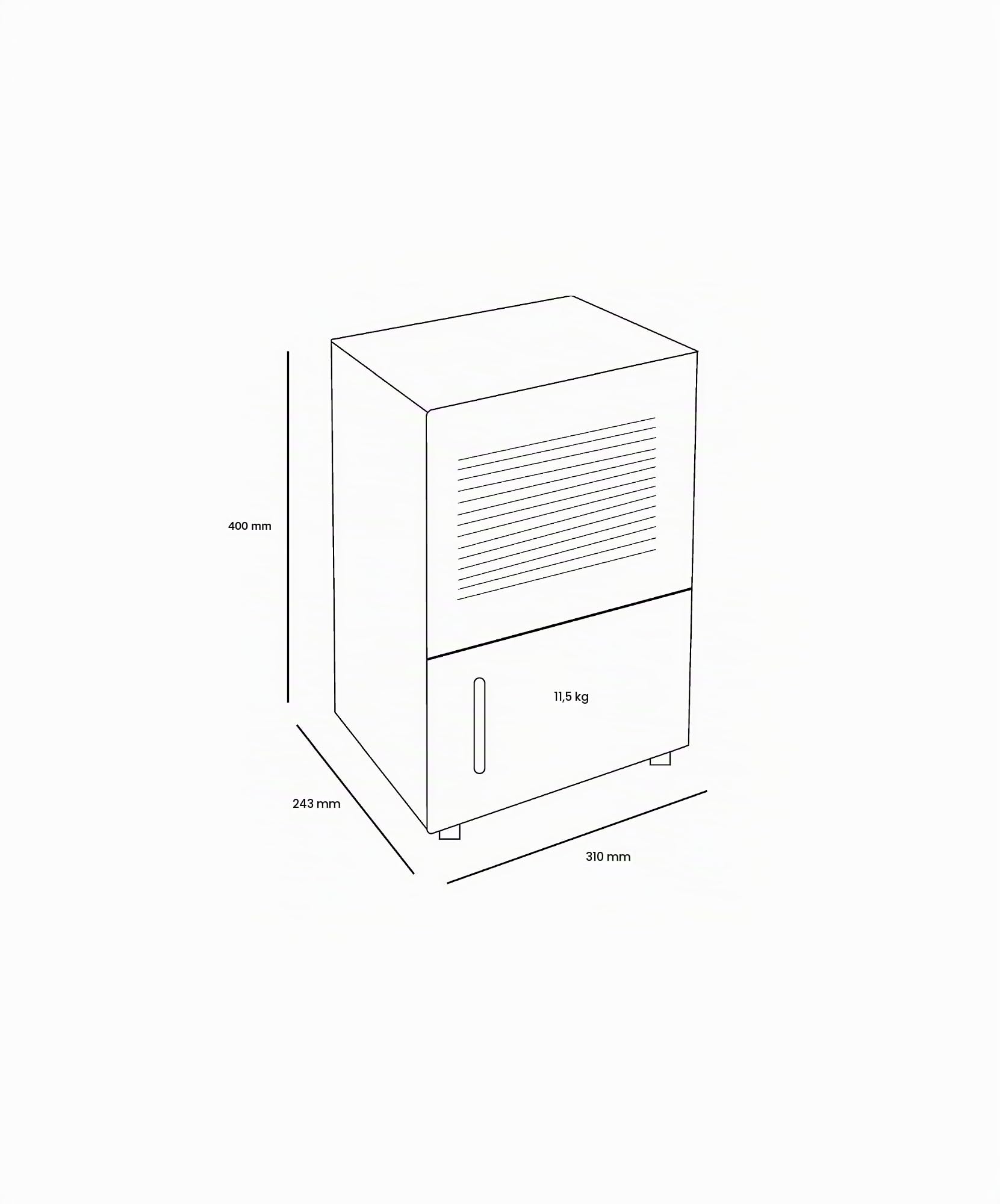 ARGO BabyDry Evo Deumidificatore con Refrigerante R134, Capacitá di Deumidificazione 11 L/24 H, Bianco