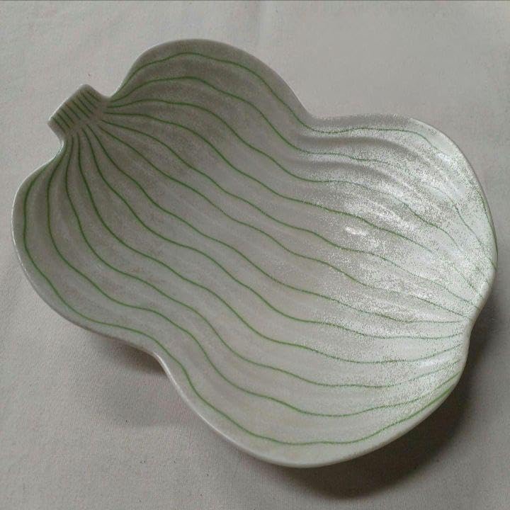 箱入り 有田焼 幸楽窯 瓢皿 18cm 銀タタキ緑 瓢(ひさご) 中皿 幸