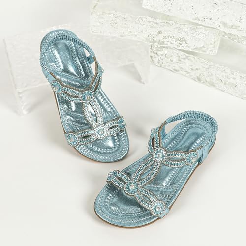 Girls Glitter Sandals Ankle Strap T-Strap Pearl Open Toe Breathable Summer Sandals Dress Wedding Shoes for Kids4