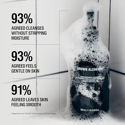 Grown Alchemist Energize Body Cleanser, Chamomile, Bergamot, Rose - Organic Body Wash, Sensitive Exfoliating, Moisturising - Natural Bathing Cleansers, Luxury Antioxidant Shower Gels