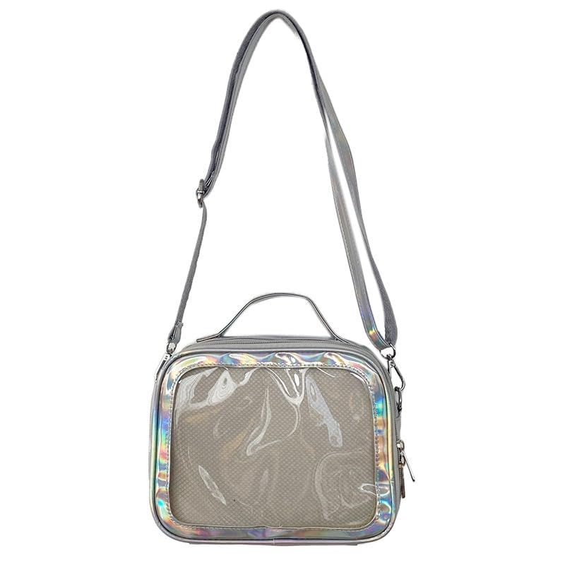 Messenger Shoulder Bags for Anime Display. Clear handbags Pin Display Bag. (F-silver)4