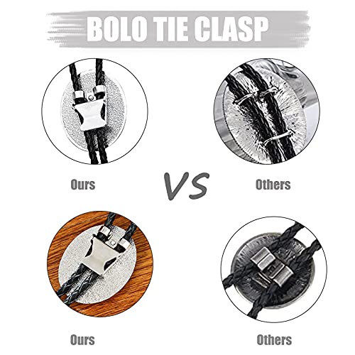 Huabola Calyn Bolo Tie, Handmade Round Shape Western Cowboy Tiger Eye Bolo Ties For Men #TOP1